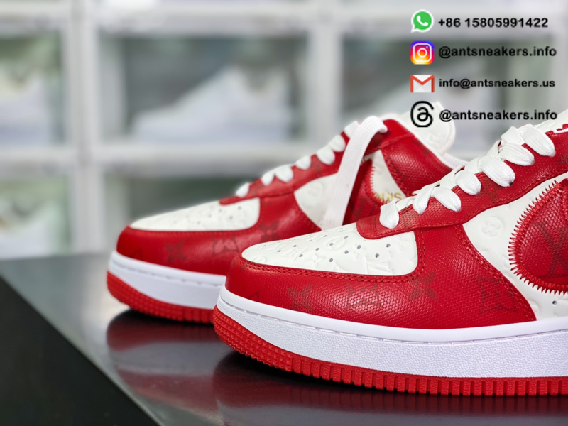 Louis Vuitton x Nike Air Force 1 Low 'White Comet Red' 1A9V WHITE RED
